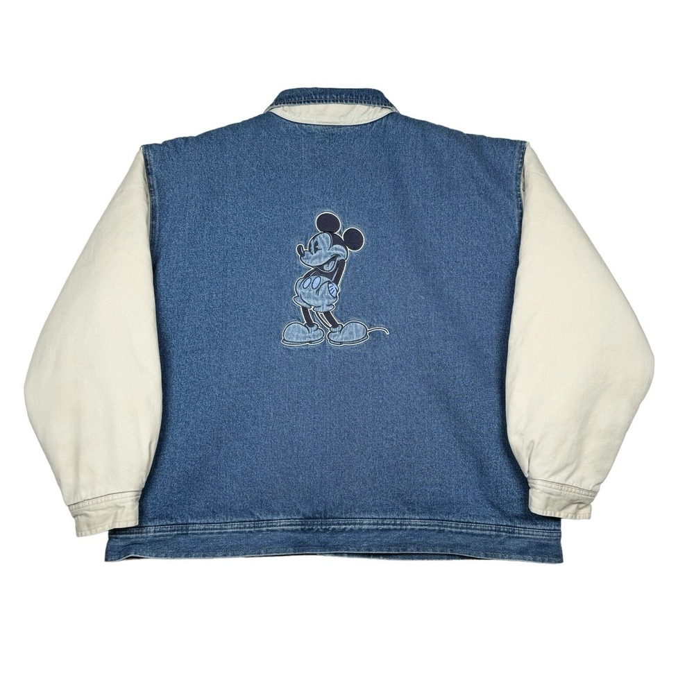 Disney store Mickey Mouse  Denim Varsity Jacket American 1928 Stadium - Men's XL